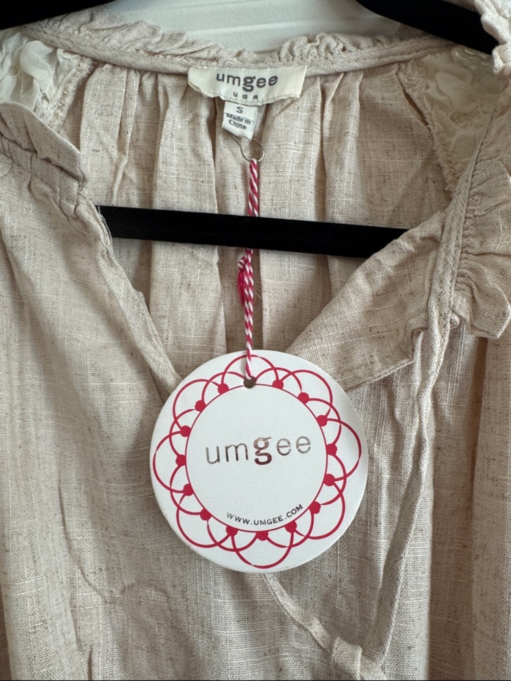 NWT Umgee Cream Puff-Sleeve Tiered Maxi Dress - Picture 2 of 5